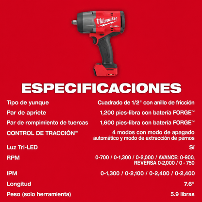 Pistola de impacto Milwaukee de 1/2¨
